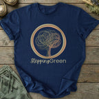 Printify T-Shirt Stepping Green Logo T-Shirt