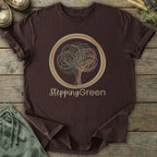 Printify T-Shirt Stepping Green Logo T-Shirt