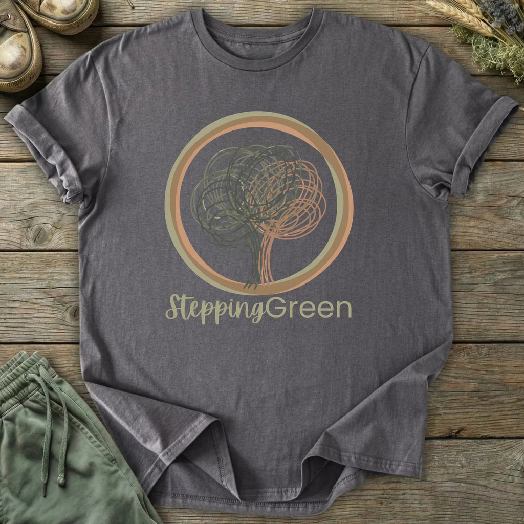 Printify T-Shirt Stepping Green Logo T-Shirt