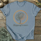 Printify T-Shirt Stepping Green Logo T-Shirt