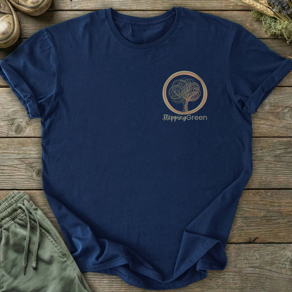 Printify T-Shirt Stepping Green Pocket Logo