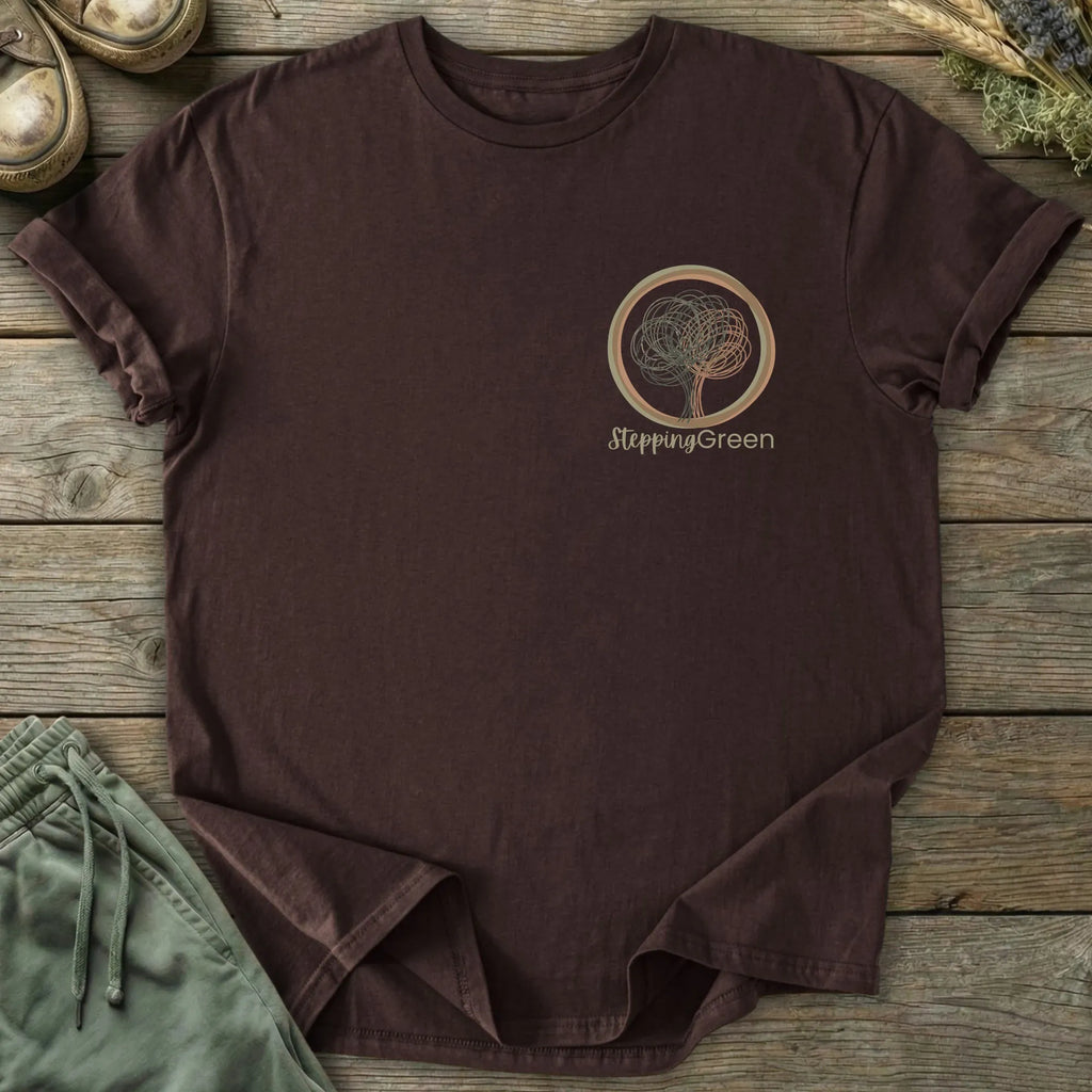 Printify T-Shirt Stepping Green Pocket Logo