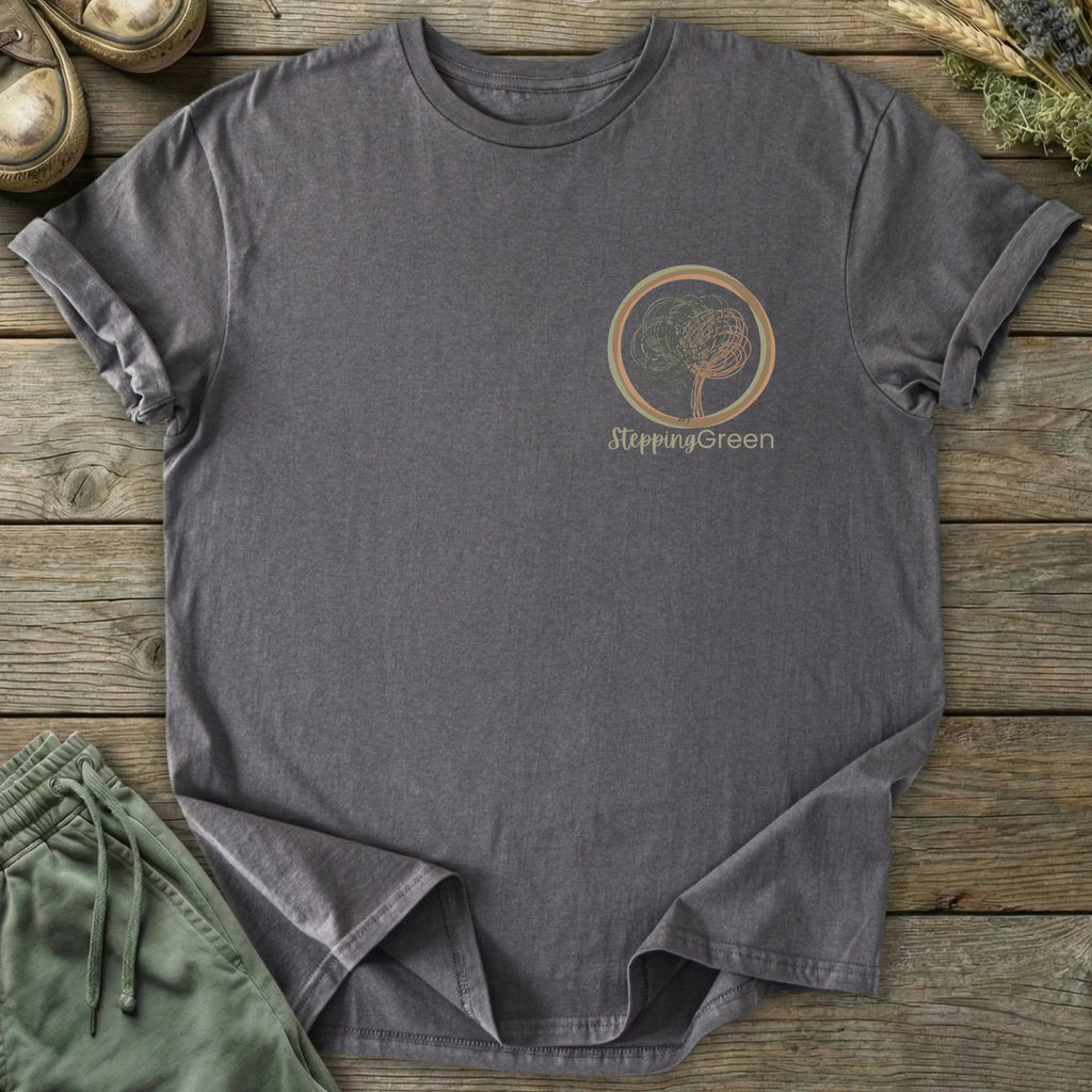 Printify T-Shirt Stepping Green Pocket Logo