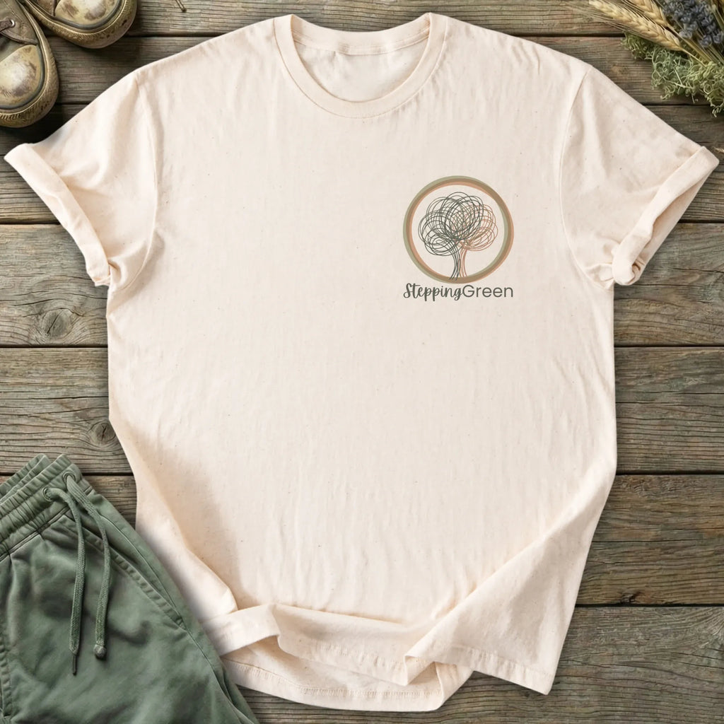 Printify T-Shirt Stepping Green Pocket Logo