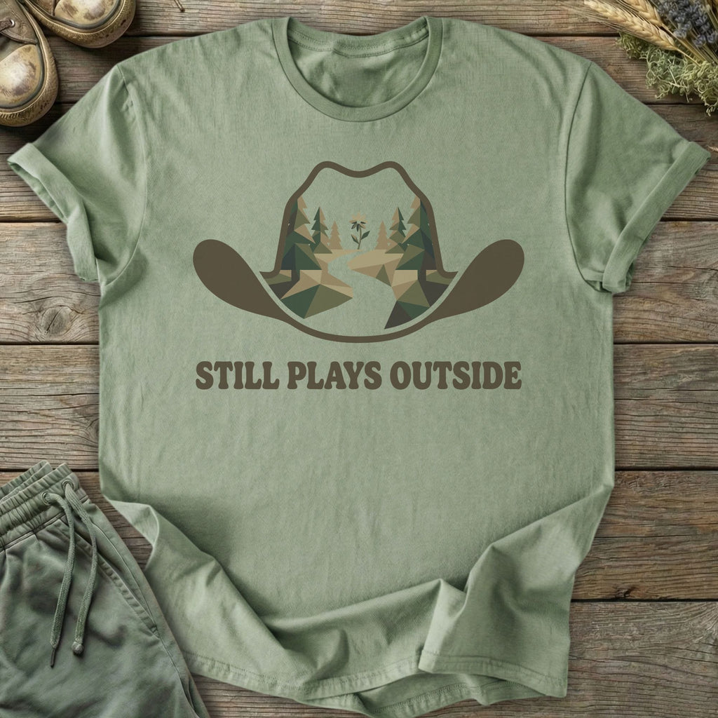 Printify T-Shirt Still Plays Outside Hat T-Shirt