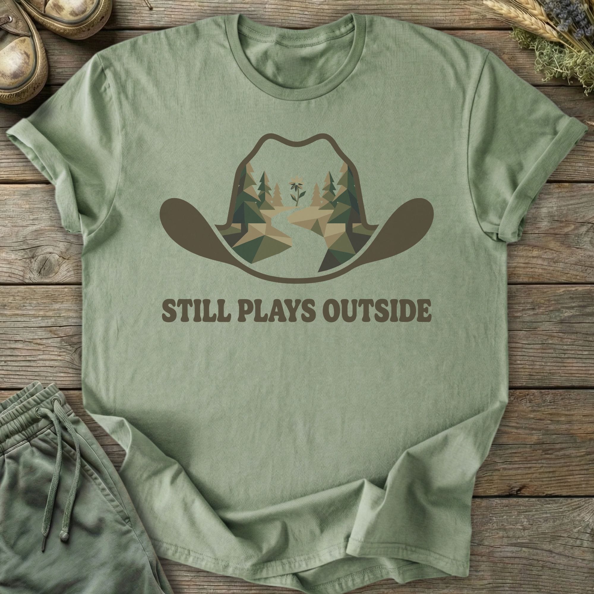 Printify T-Shirt Still Plays Outside Hat T-Shirt