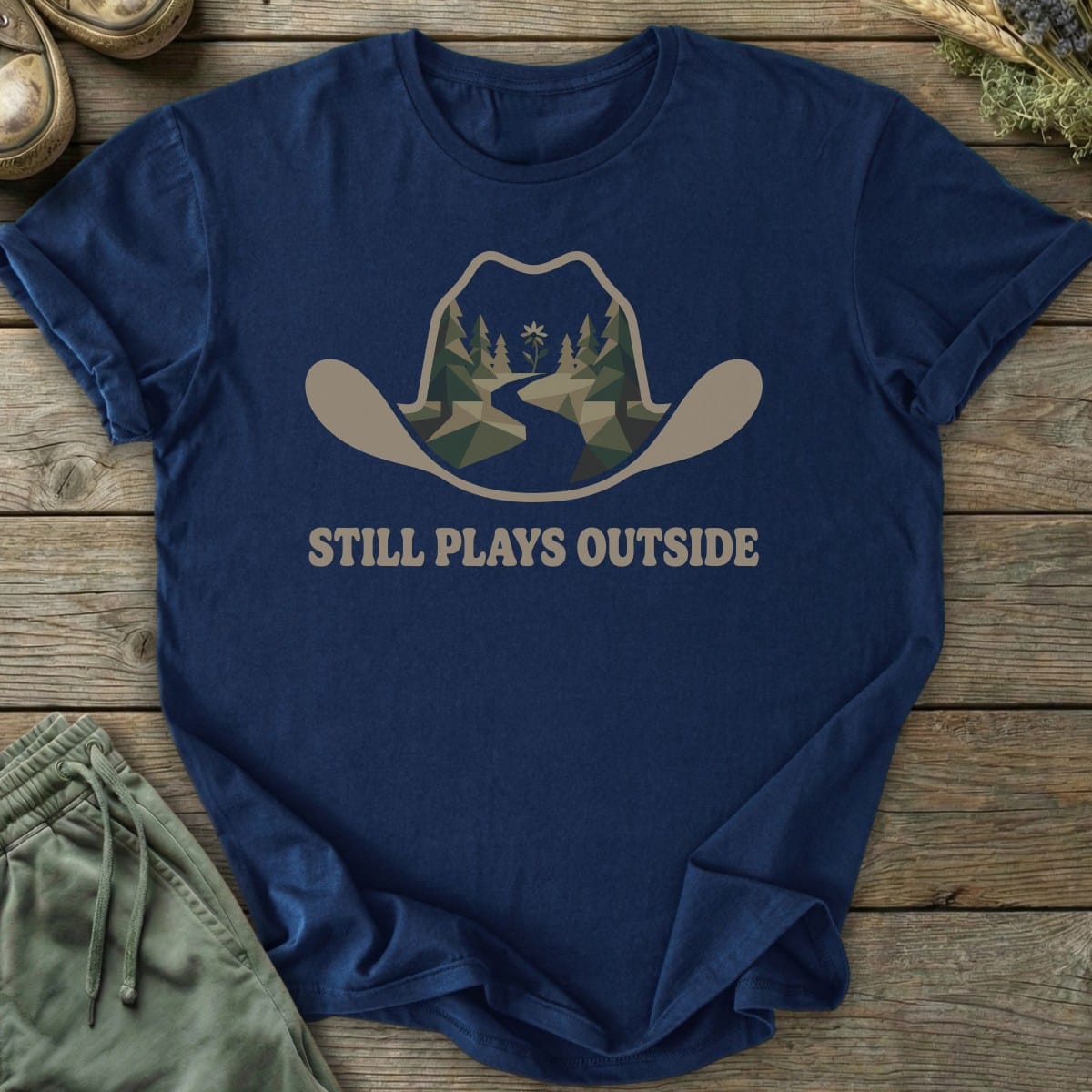 Printify T-Shirt Still Plays Outside Hat T-Shirt