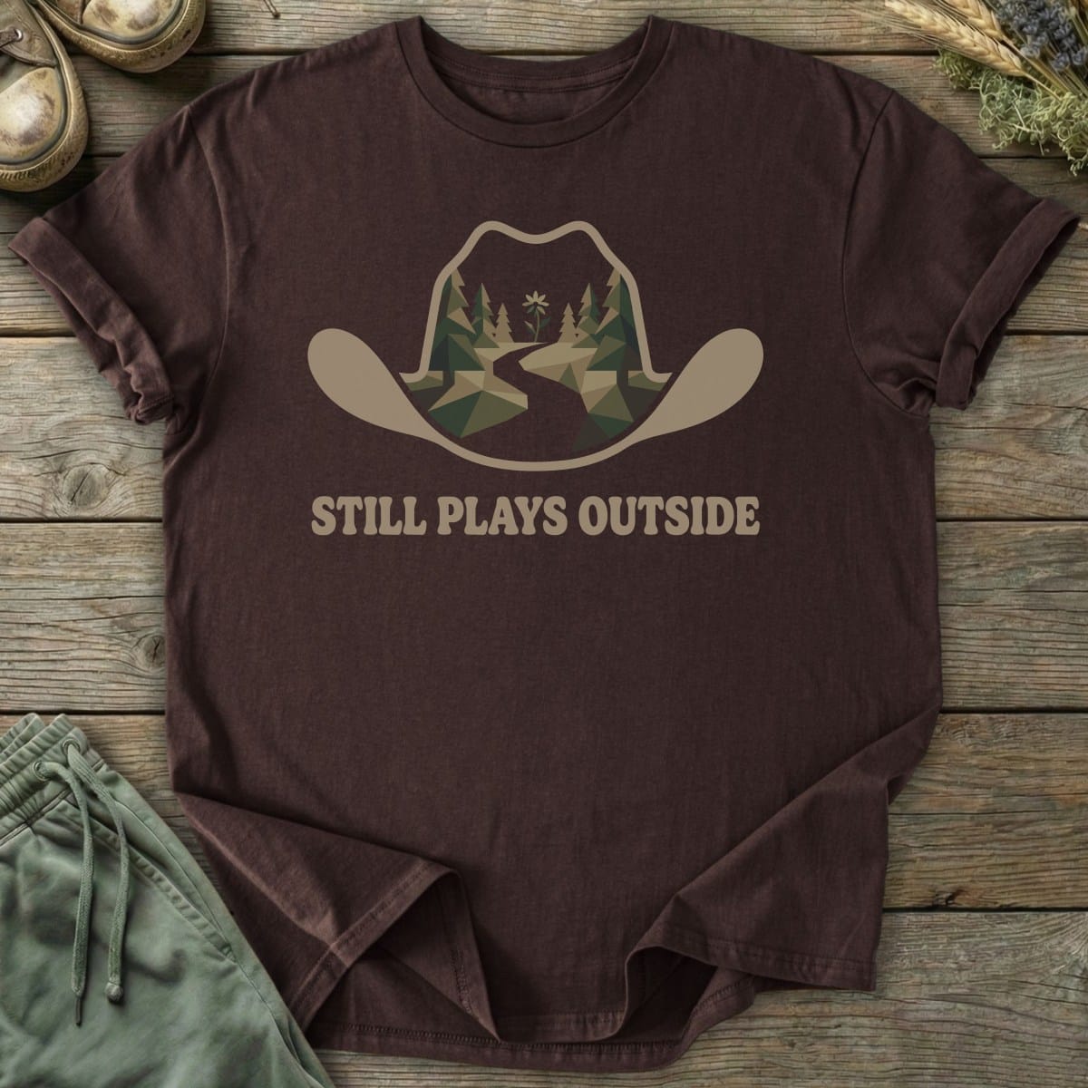Printify T-Shirt Still Plays Outside Hat T-Shirt