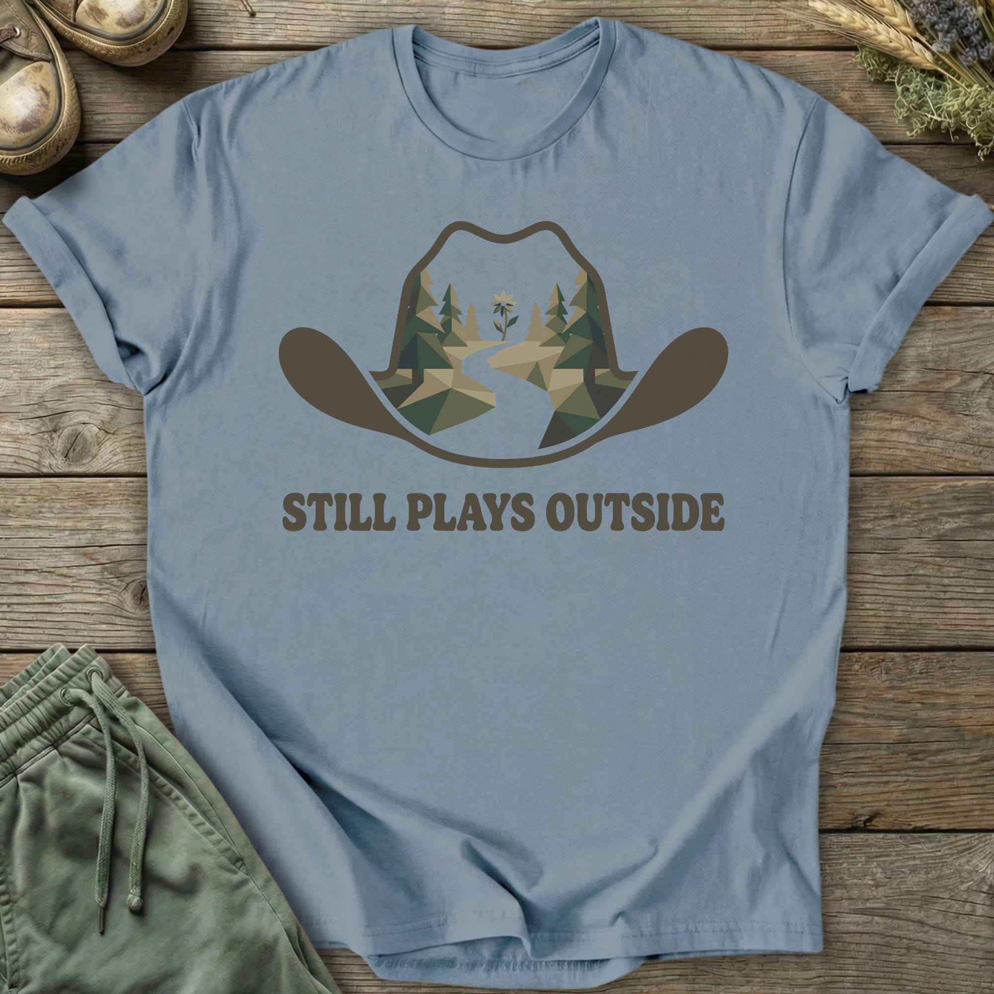 Printify T-Shirt Still Plays Outside Hat T-Shirt