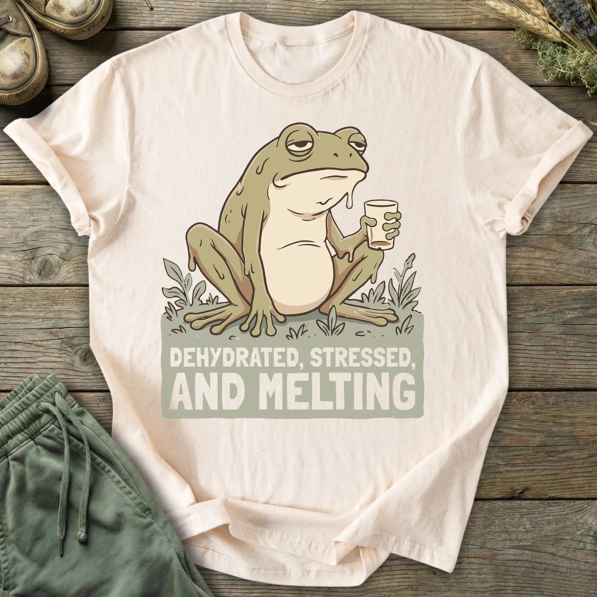 Printify T-Shirt Stressed And Melting T-Shirt