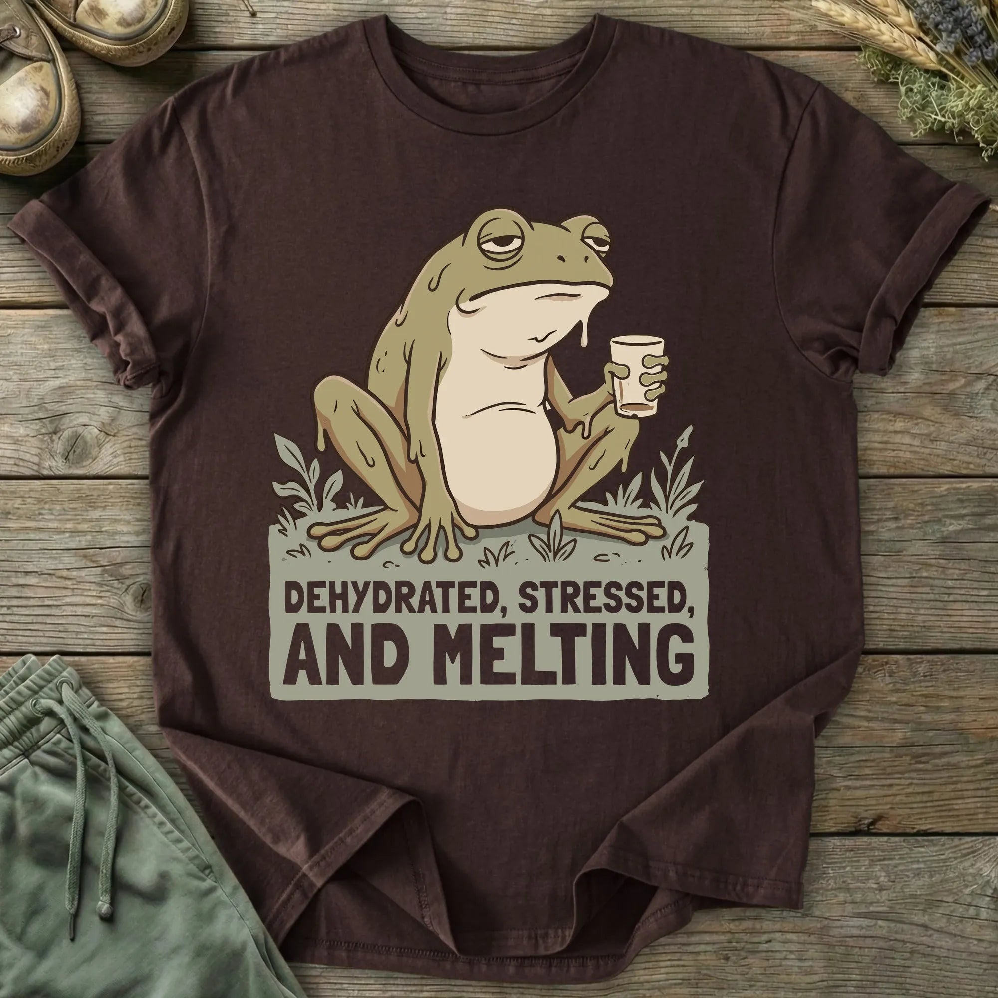 Printify T-Shirt Stressed And Melting T-Shirt