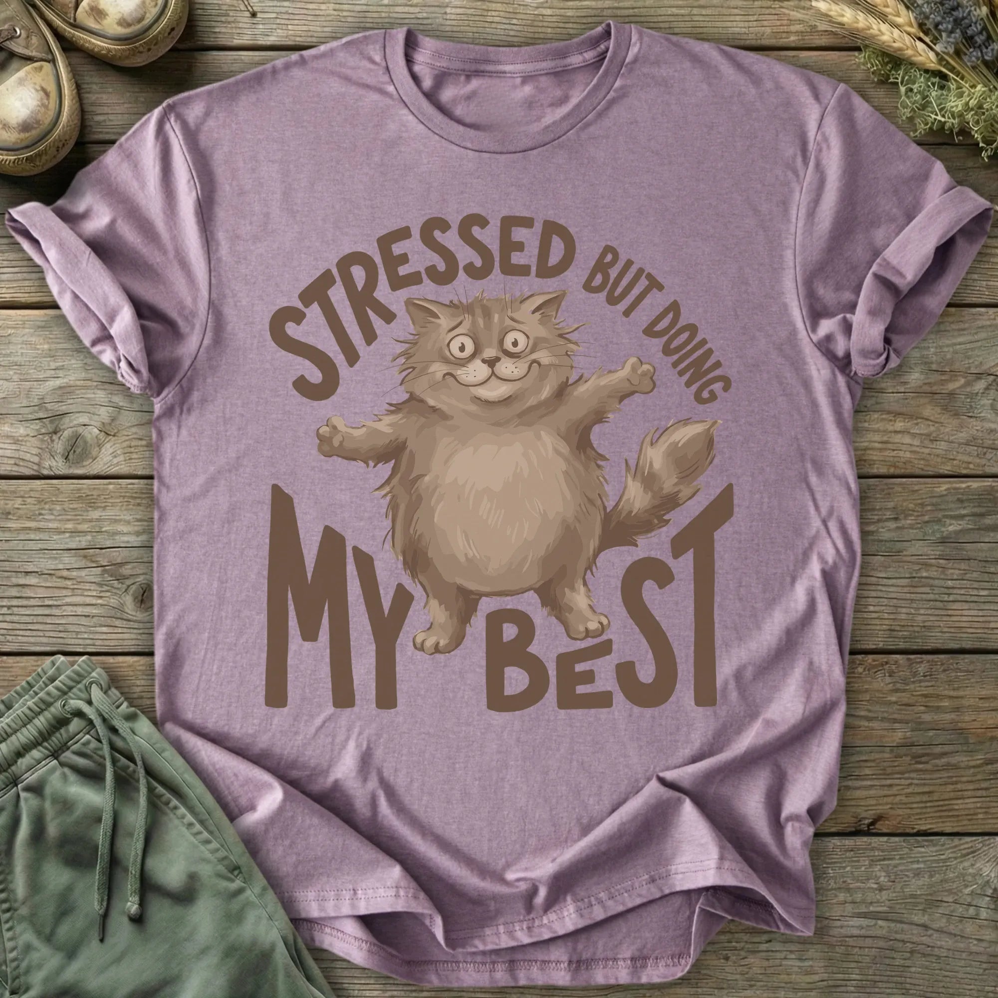 Printify T-Shirt Stressed Cat T-Shirt