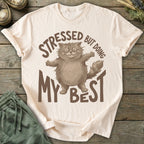Printify T-Shirt Stressed Cat T-Shirt