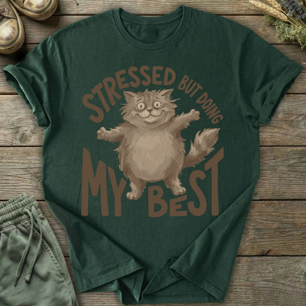 Printify T-Shirt Stressed Cat T-Shirt