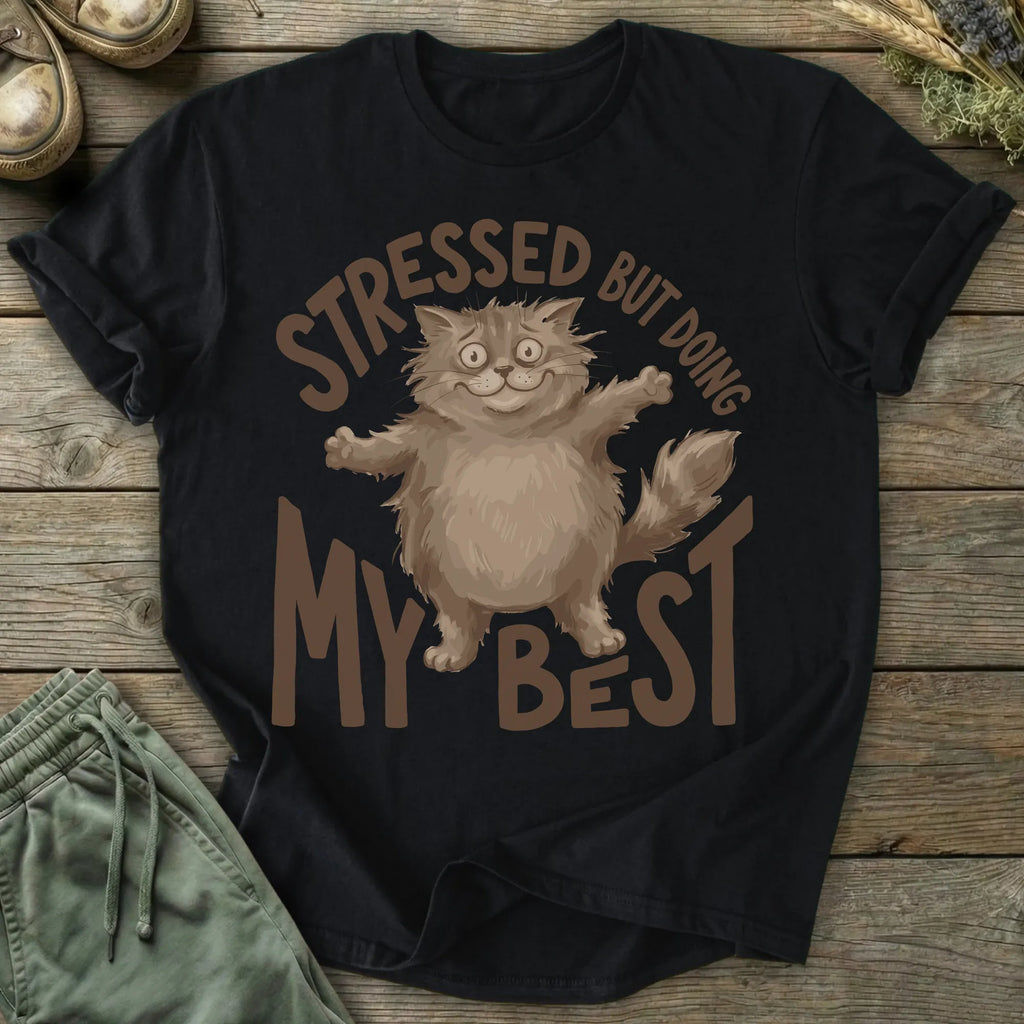 Printify T-Shirt Stressed Cat T-Shirt