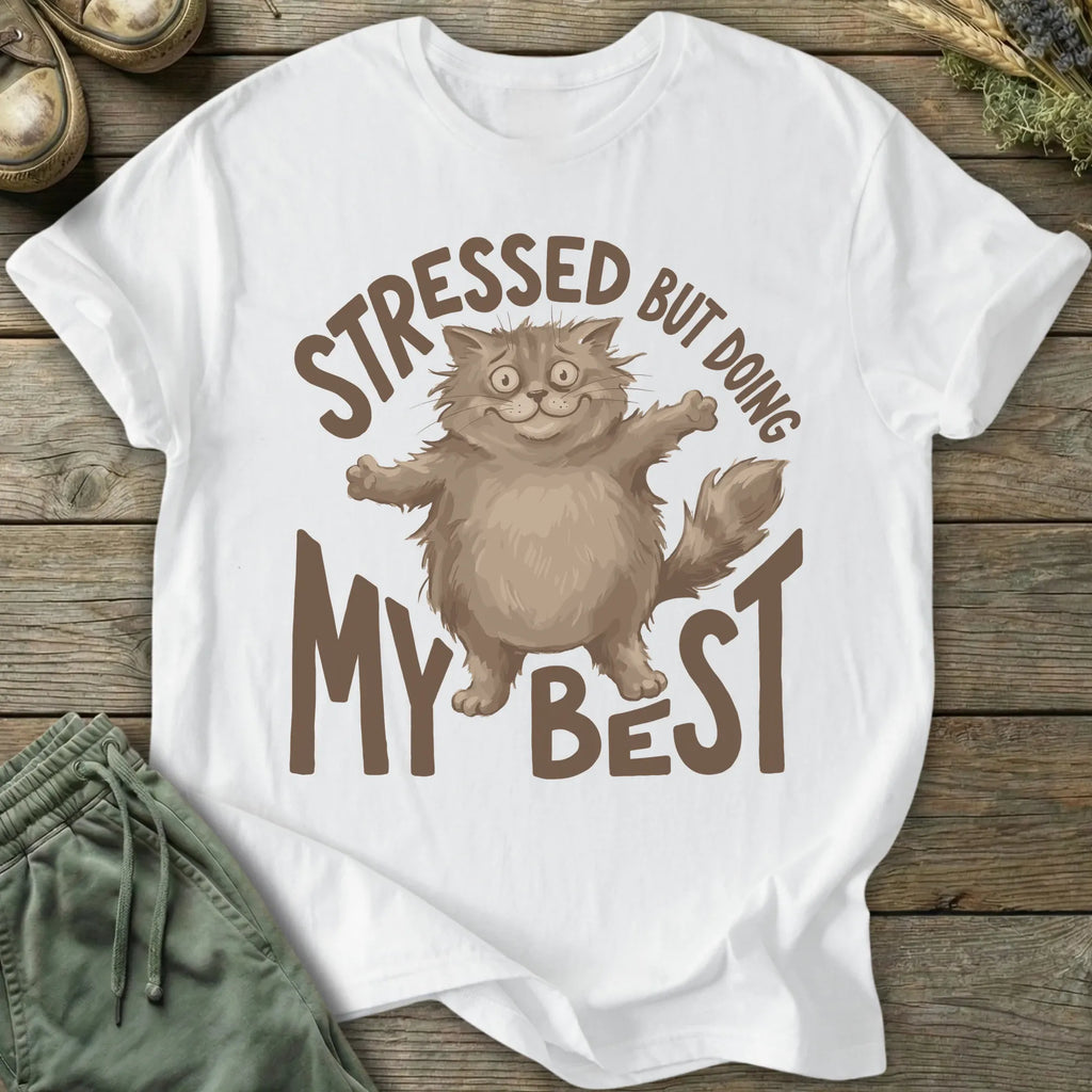 Printify T-Shirt Stressed Cat T-Shirt