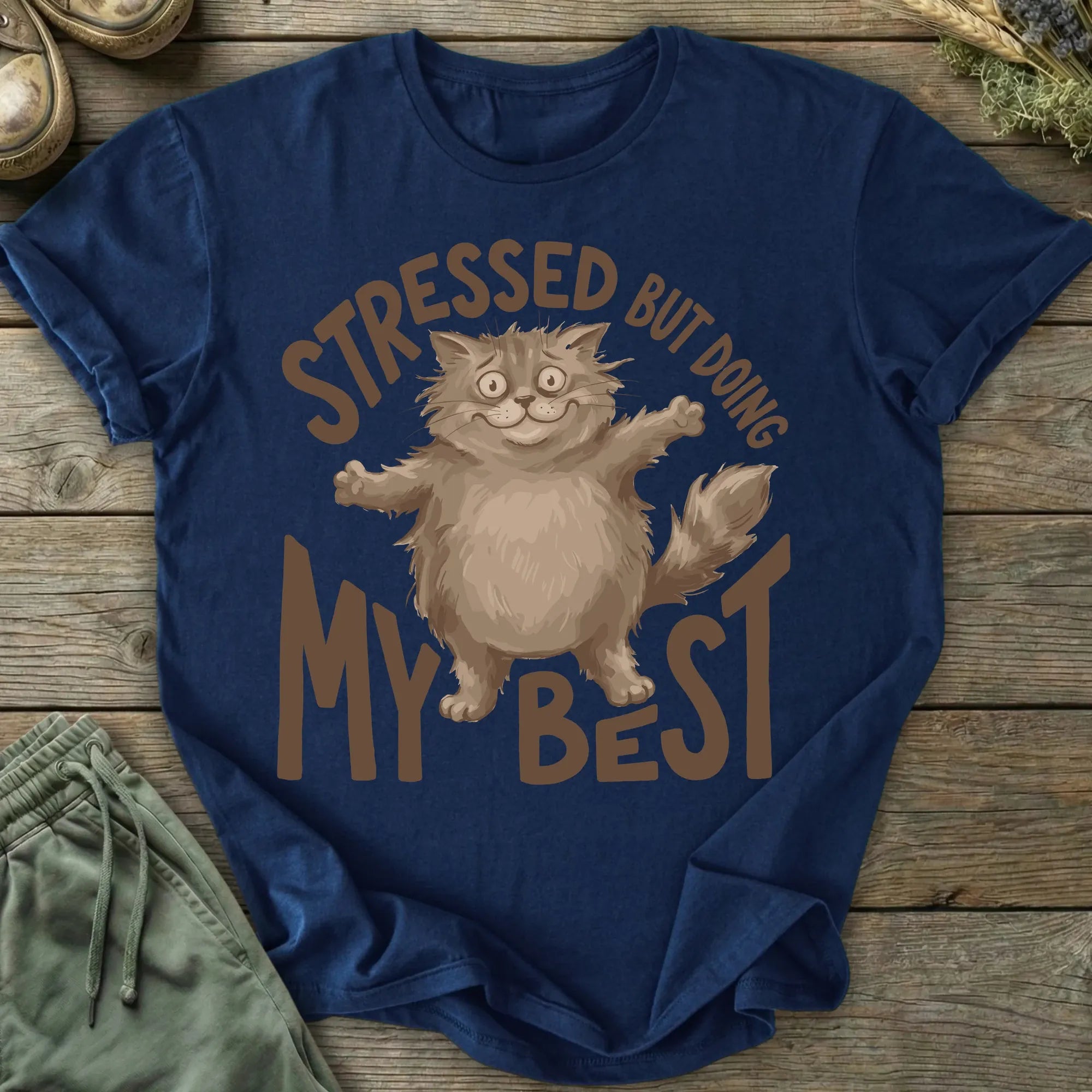 Printify T-Shirt Stressed Cat T-Shirt