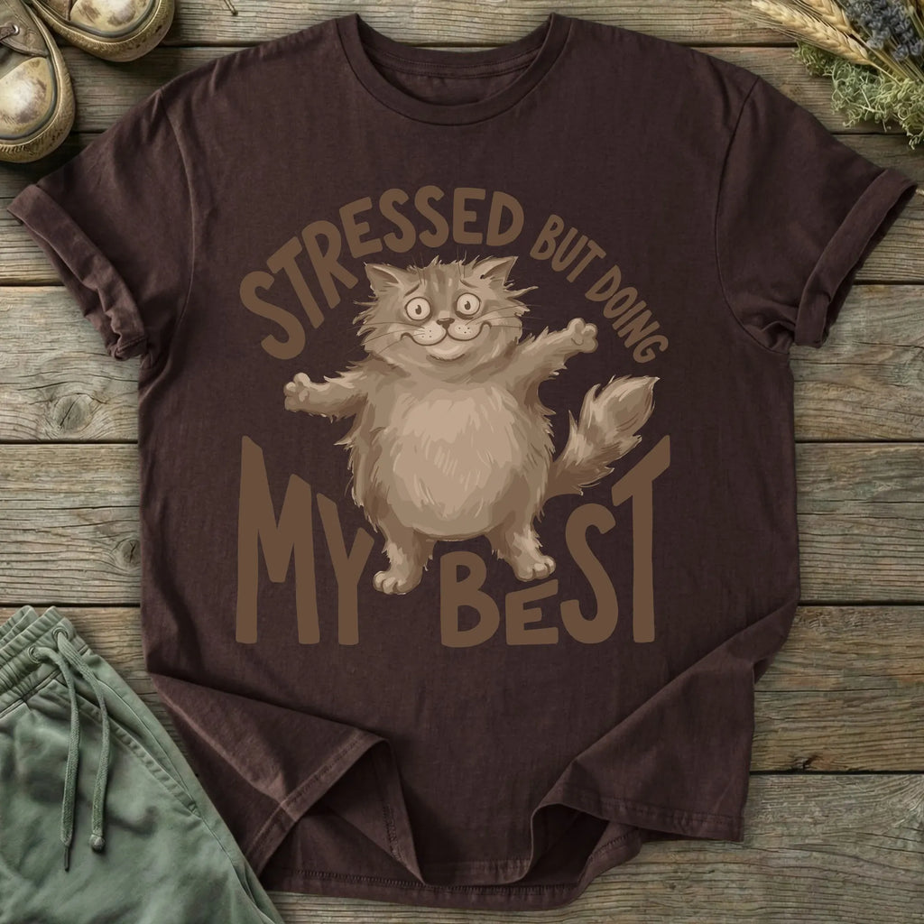 Printify T-Shirt Stressed Cat T-Shirt