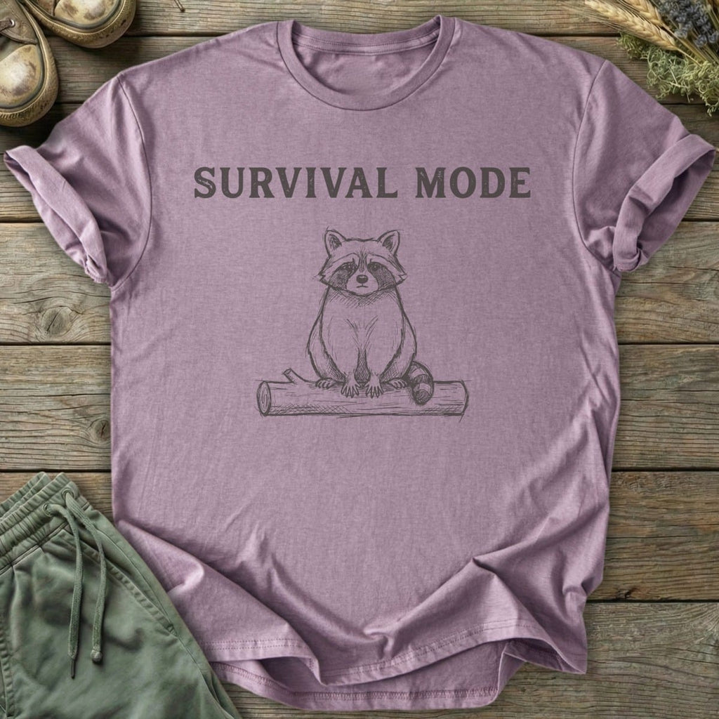 Printify T-Shirt Survival Mode Raccoon T-Shirt