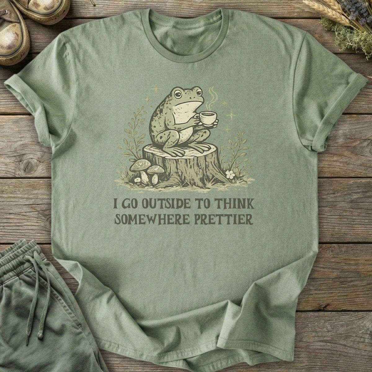 Printify T-Shirt Think Somewhere Prettier T-Shirt