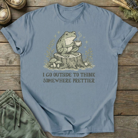Printify T-Shirt Think Somewhere Prettier T-Shirt