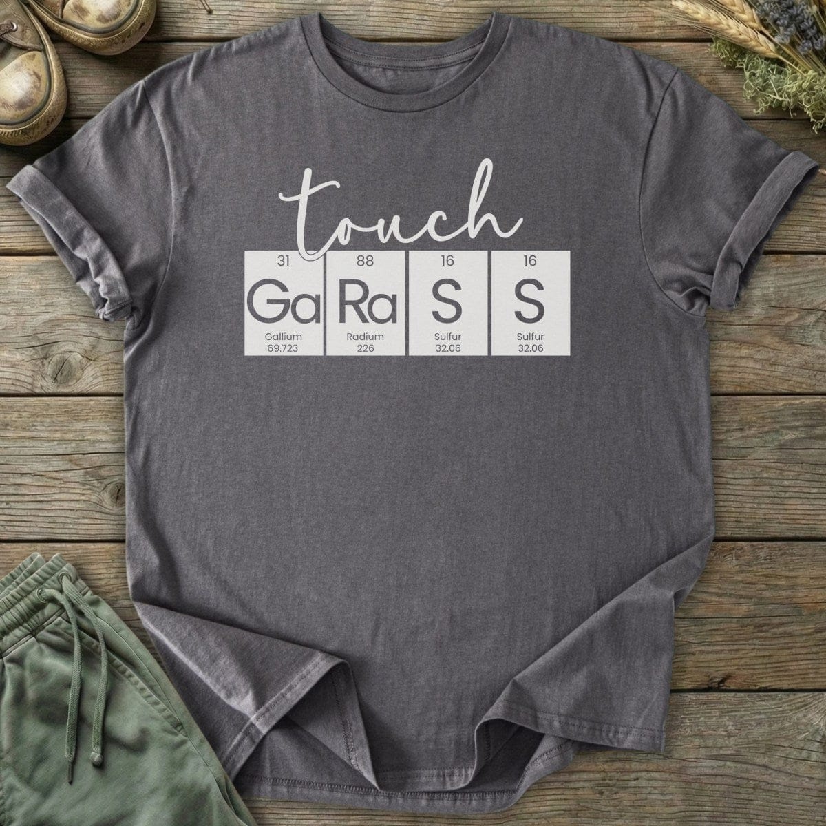 Printify T-Shirt Touch Grass Periodic Table T-Shirt