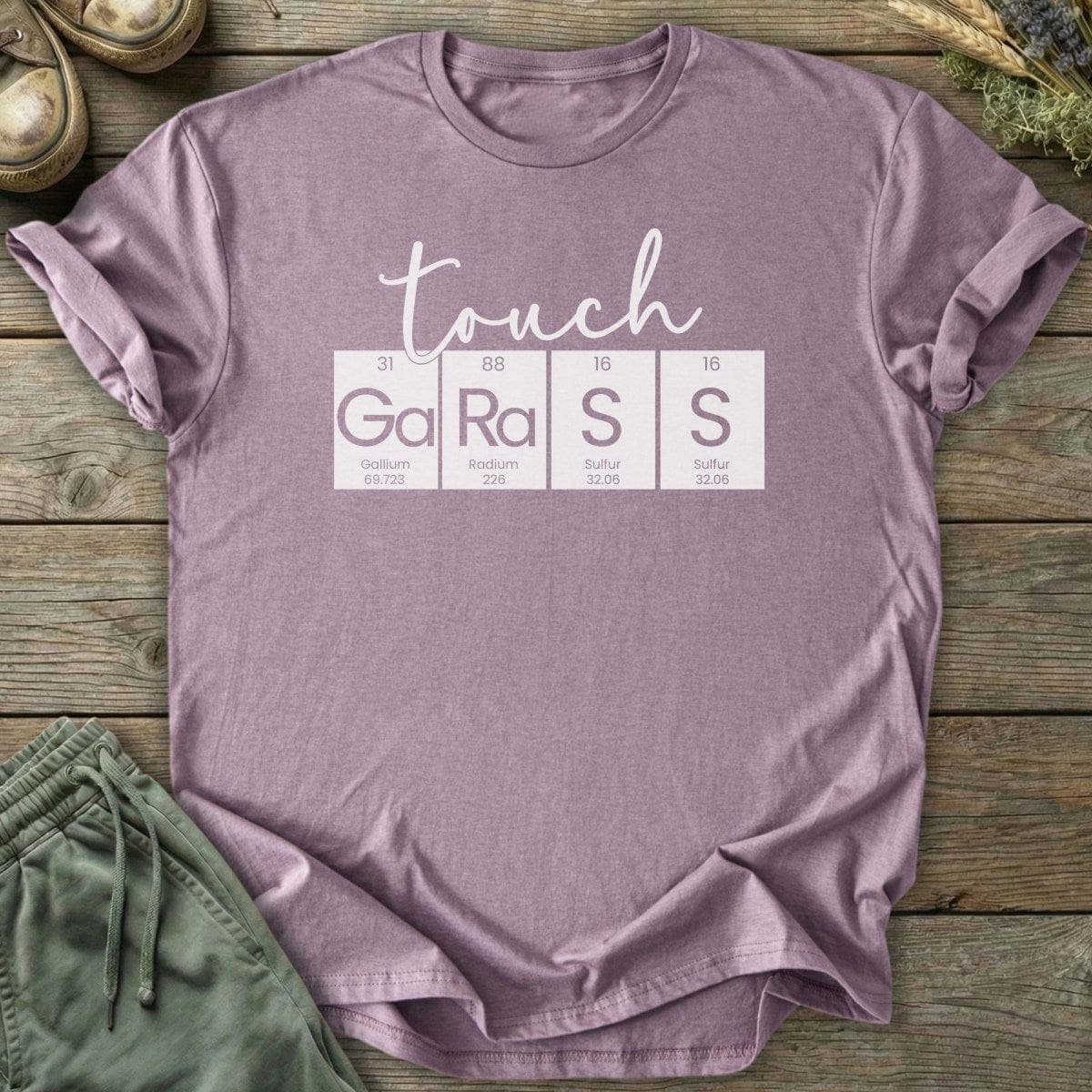 Printify T-Shirt Touch Grass Periodic Table T-Shirt