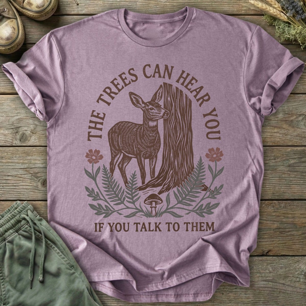 Printify T-Shirt Trees Hear You Deer T-Shirt