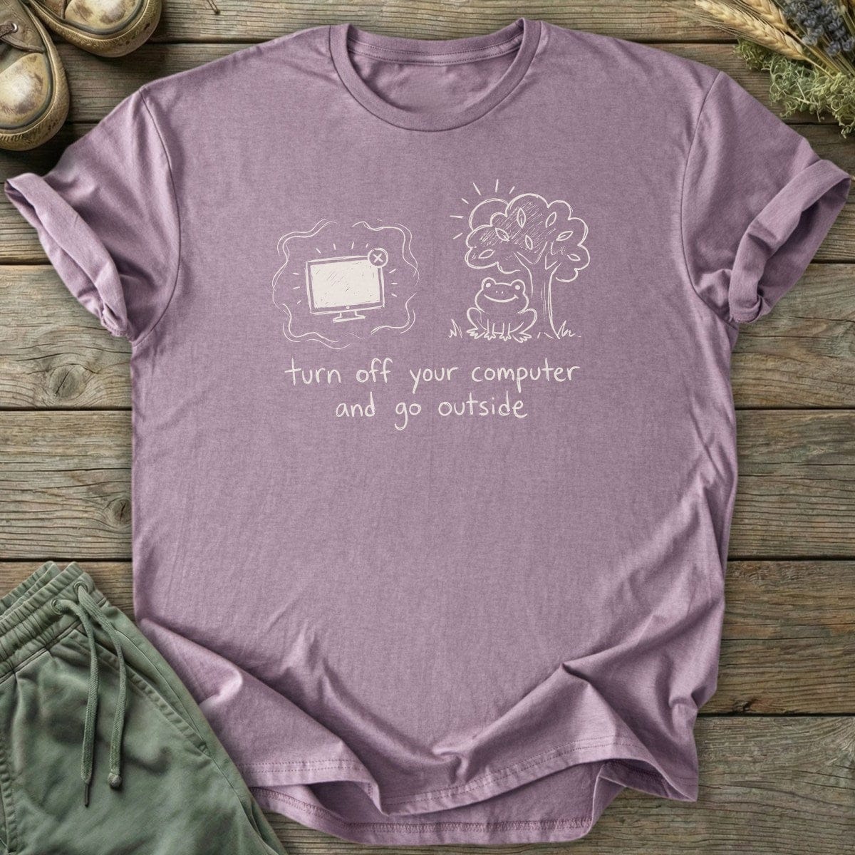 Printify T-Shirt Turn Off Your Computer T-Shirt