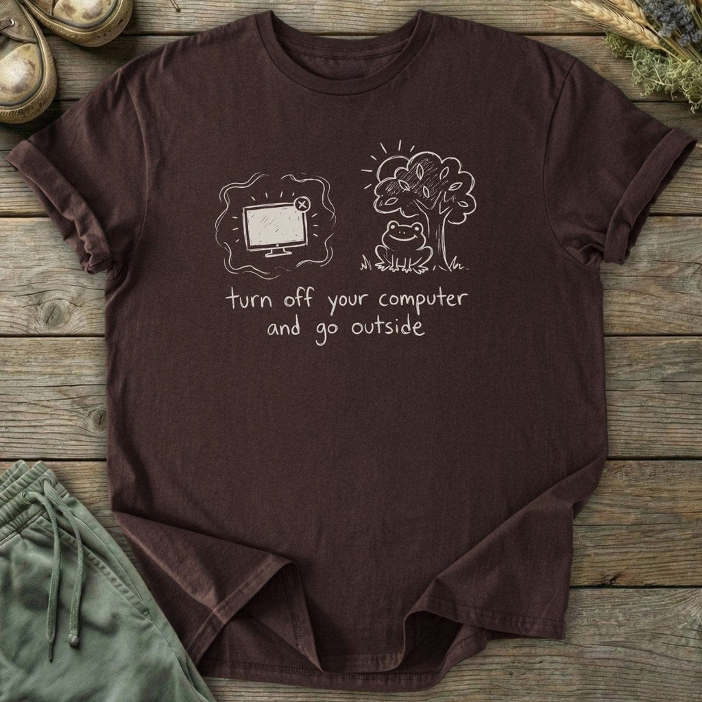 Printify T-Shirt Turn Off Your Computer T-Shirt