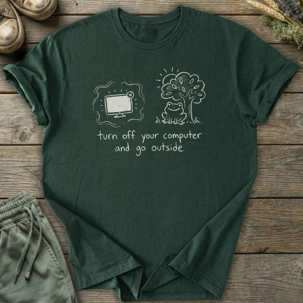 Printify T-Shirt Turn Off Your Computer T-Shirt