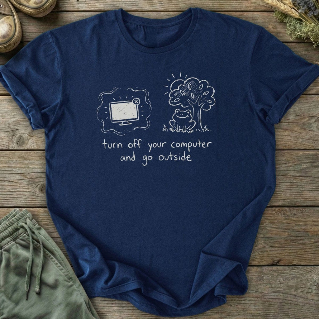 Printify T-Shirt Turn Off Your Computer T-Shirt