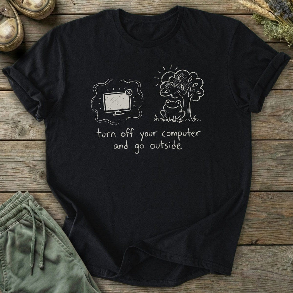 Printify T-Shirt Turn Off Your Computer T-Shirt