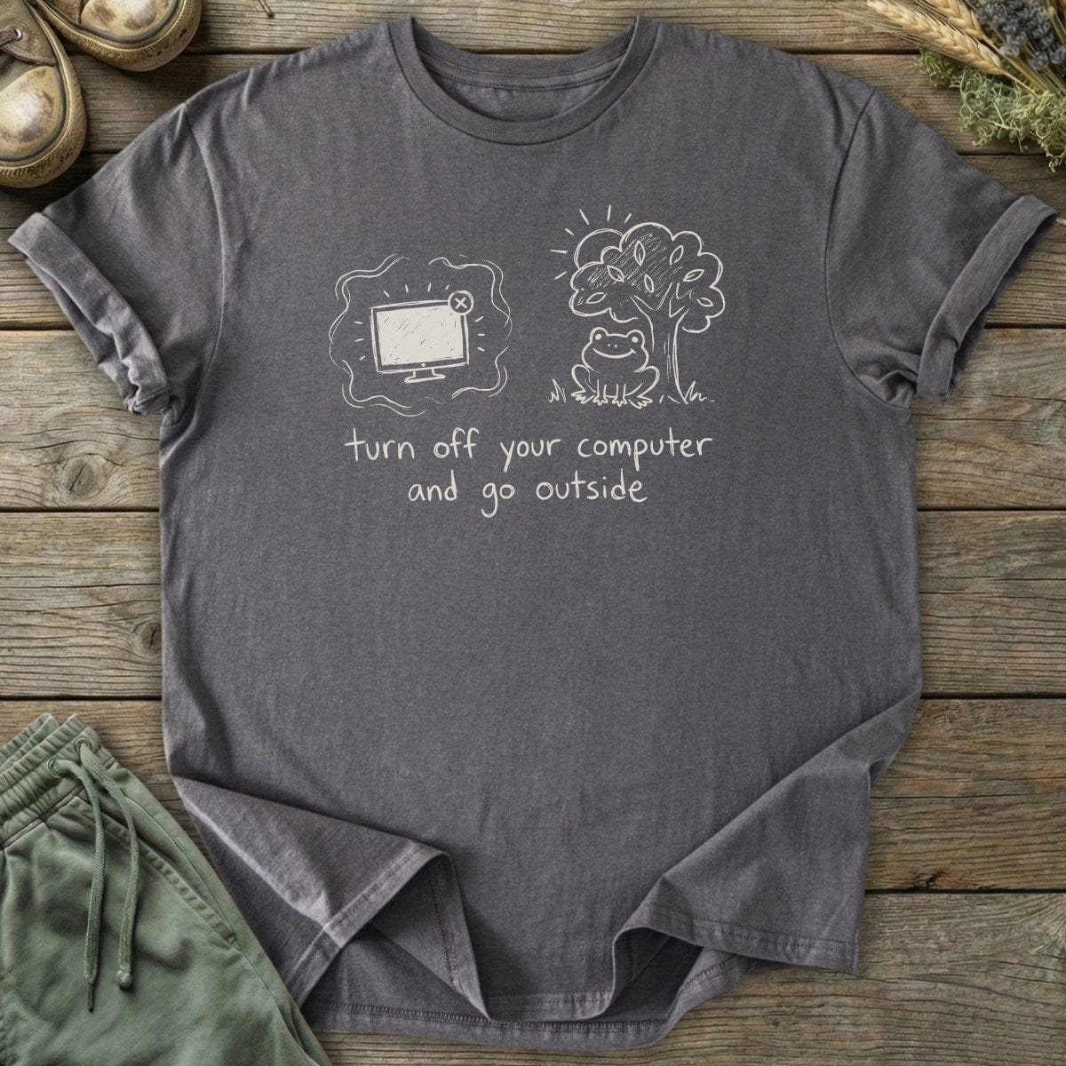 Printify T-Shirt Turn Off Your Computer T-Shirt