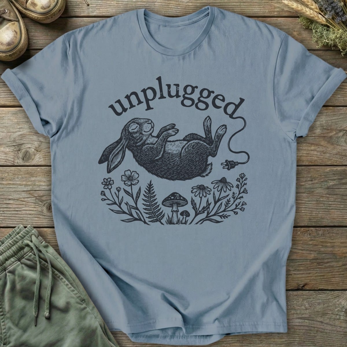 Printify T-Shirt Unplugged Rabbit T-Shirt