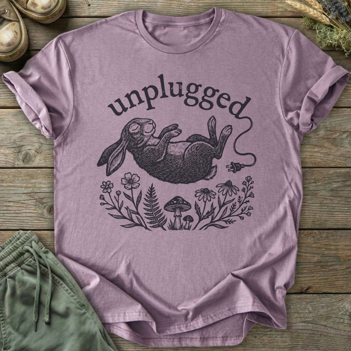 Printify T-Shirt Unplugged Rabbit T-Shirt