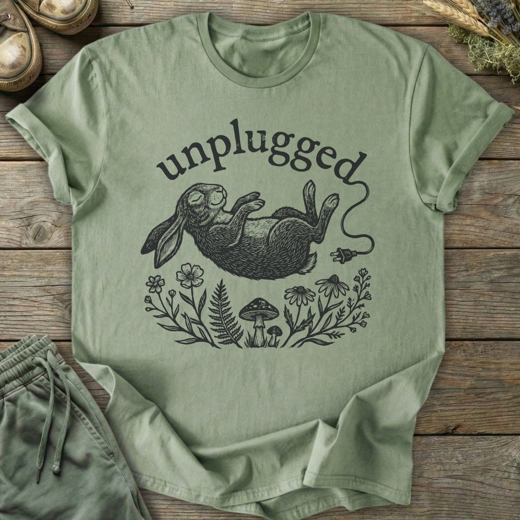 Printify T-Shirt Unplugged Rabbit T-Shirt