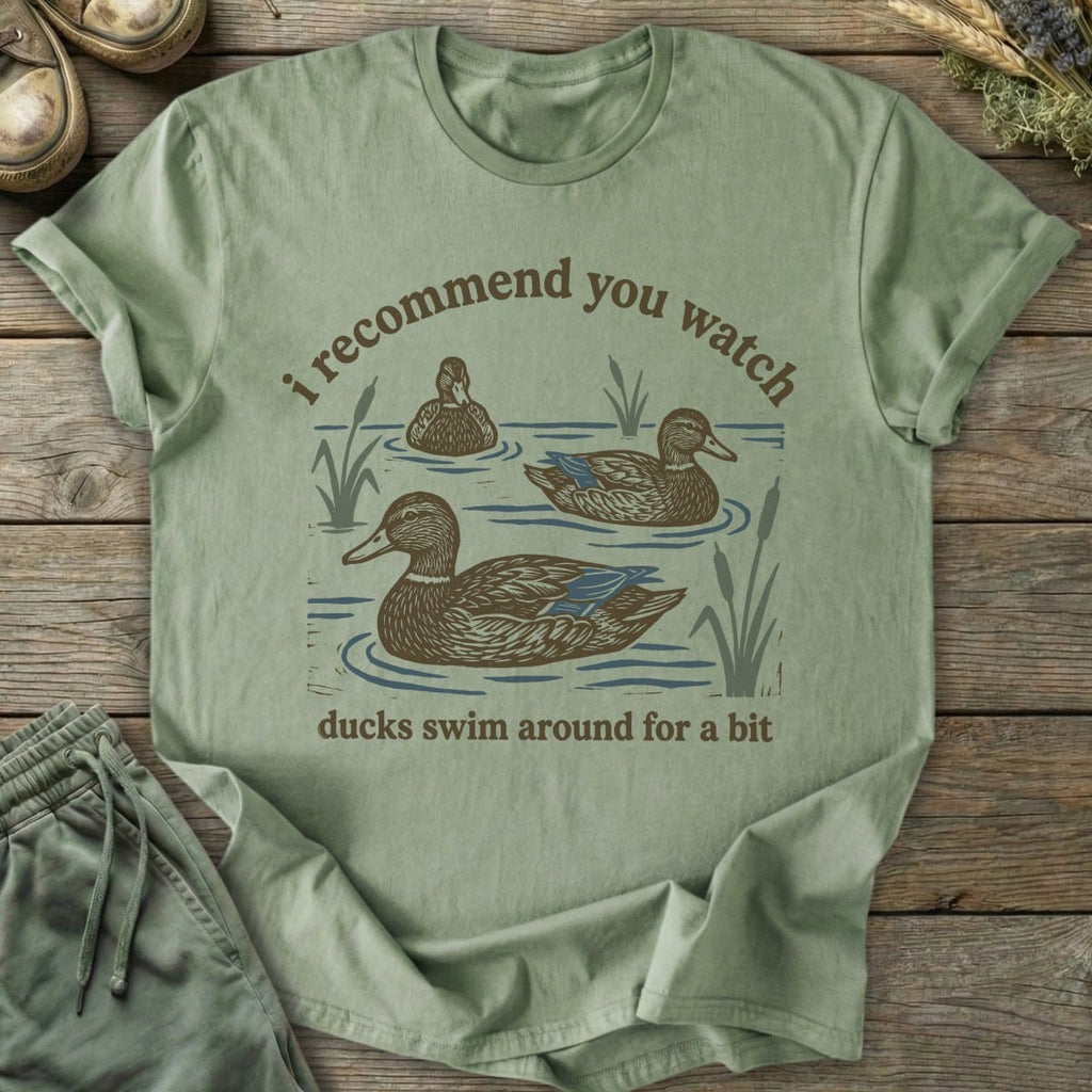 Printify T-Shirt Watch Ducks Swim T-Shirt