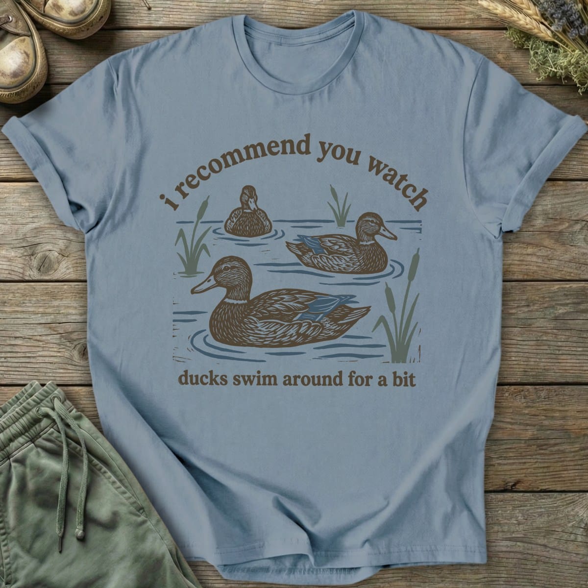 Printify T-Shirt Watch Ducks Swim T-Shirt