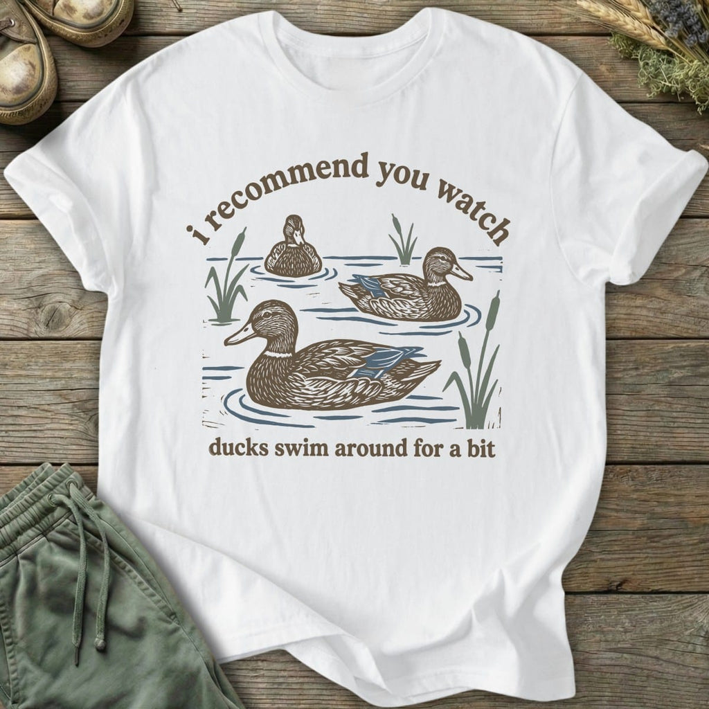 Printify T-Shirt Watch Ducks Swim T-Shirt