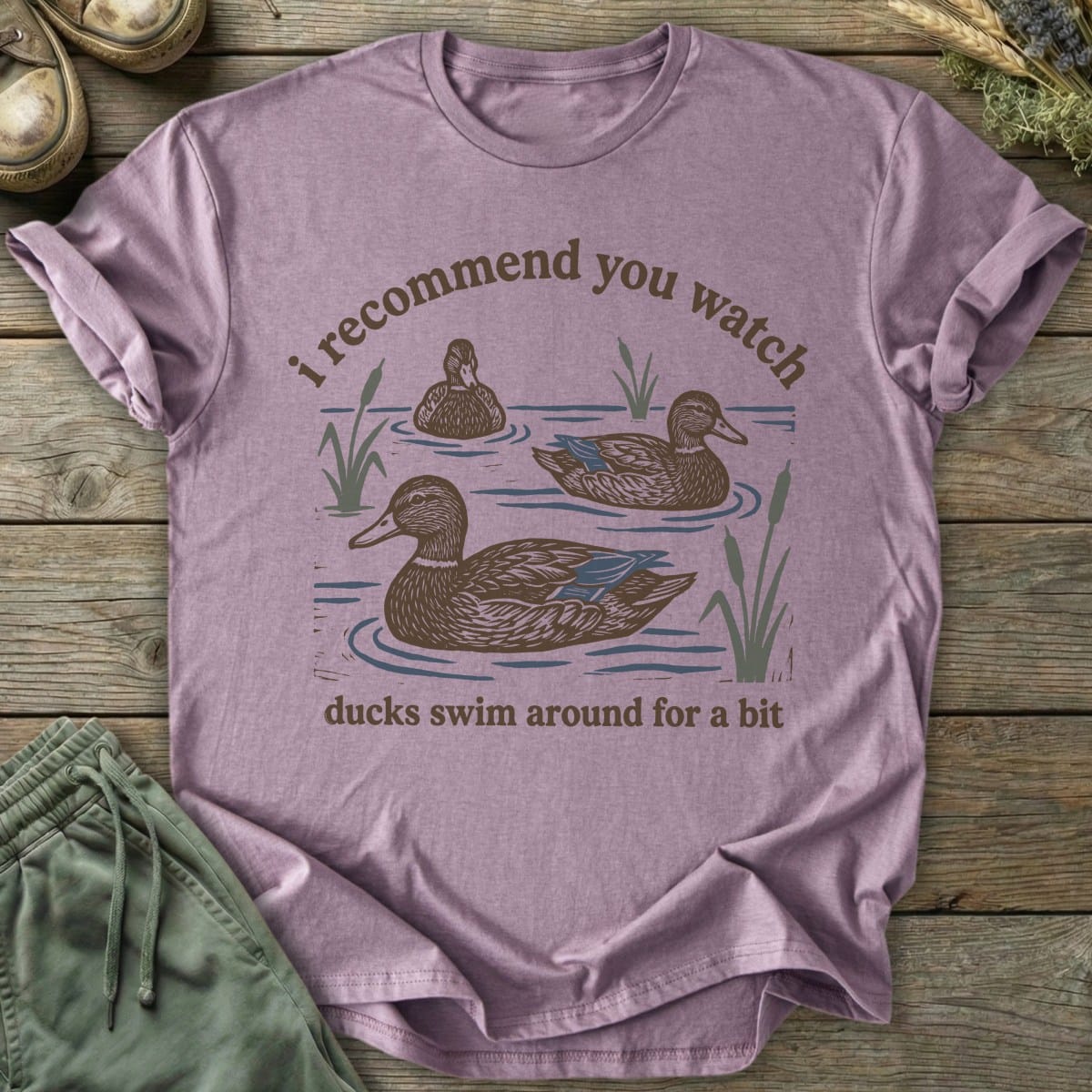 Printify T-Shirt Watch Ducks Swim T-Shirt