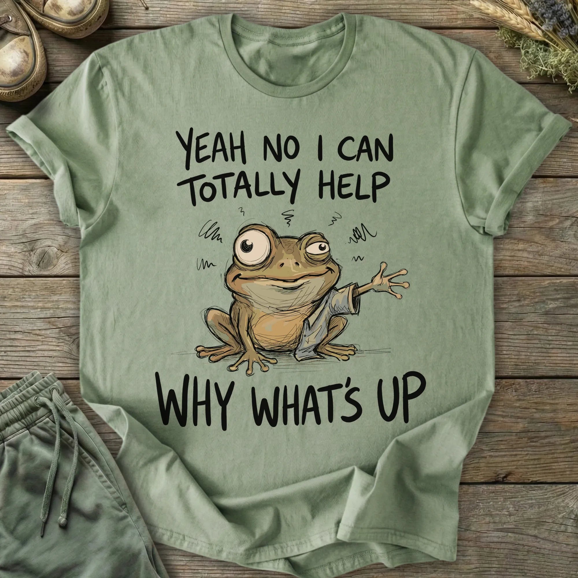 Printify T-Shirt Waving Frog T-Shirt
