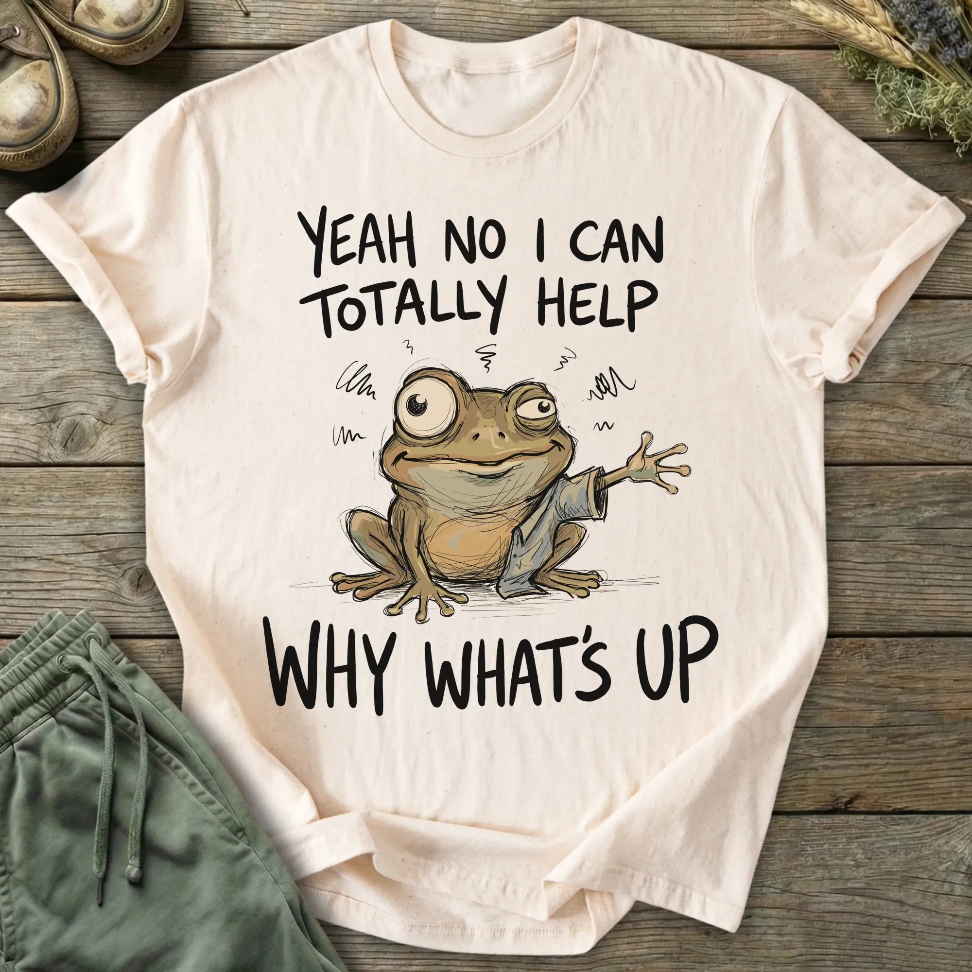Printify T-Shirt Waving Frog T-Shirt