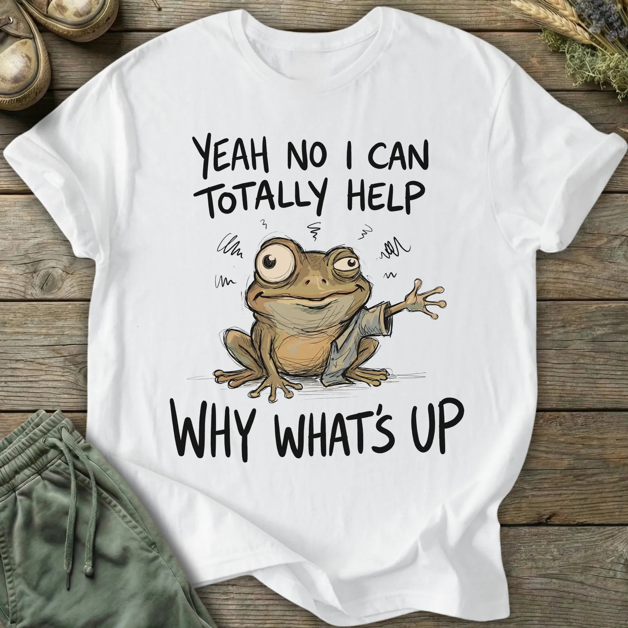 Printify T-Shirt Waving Frog T-Shirt