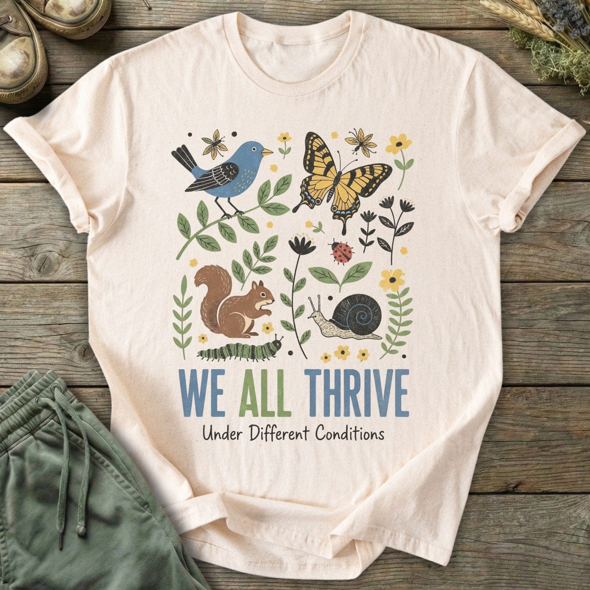 Printify T-Shirt We All Thrive T-Shirt