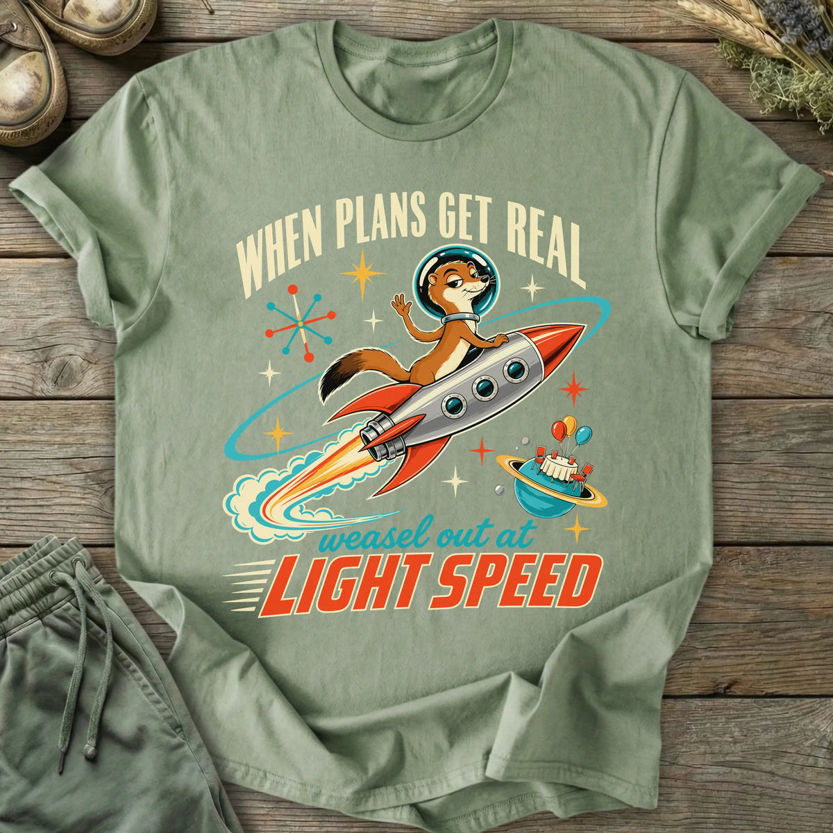 Printify T-Shirt Weasel Out T-Shirt
