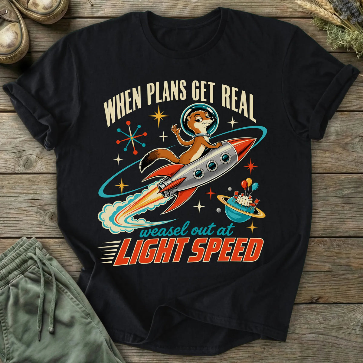 Printify T-Shirt Weasel Out T-Shirt