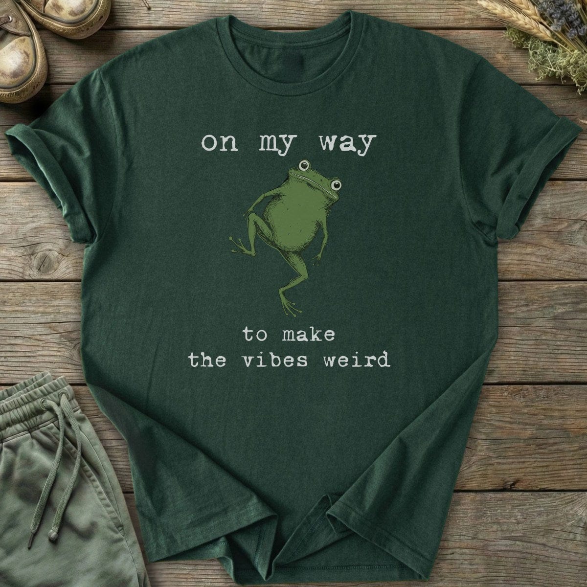 Printify T-Shirt Weird Vibes Frog T-Shirt
