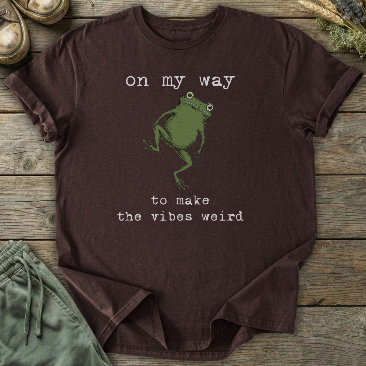 Printify T-Shirt Weird Vibes Frog T-Shirt