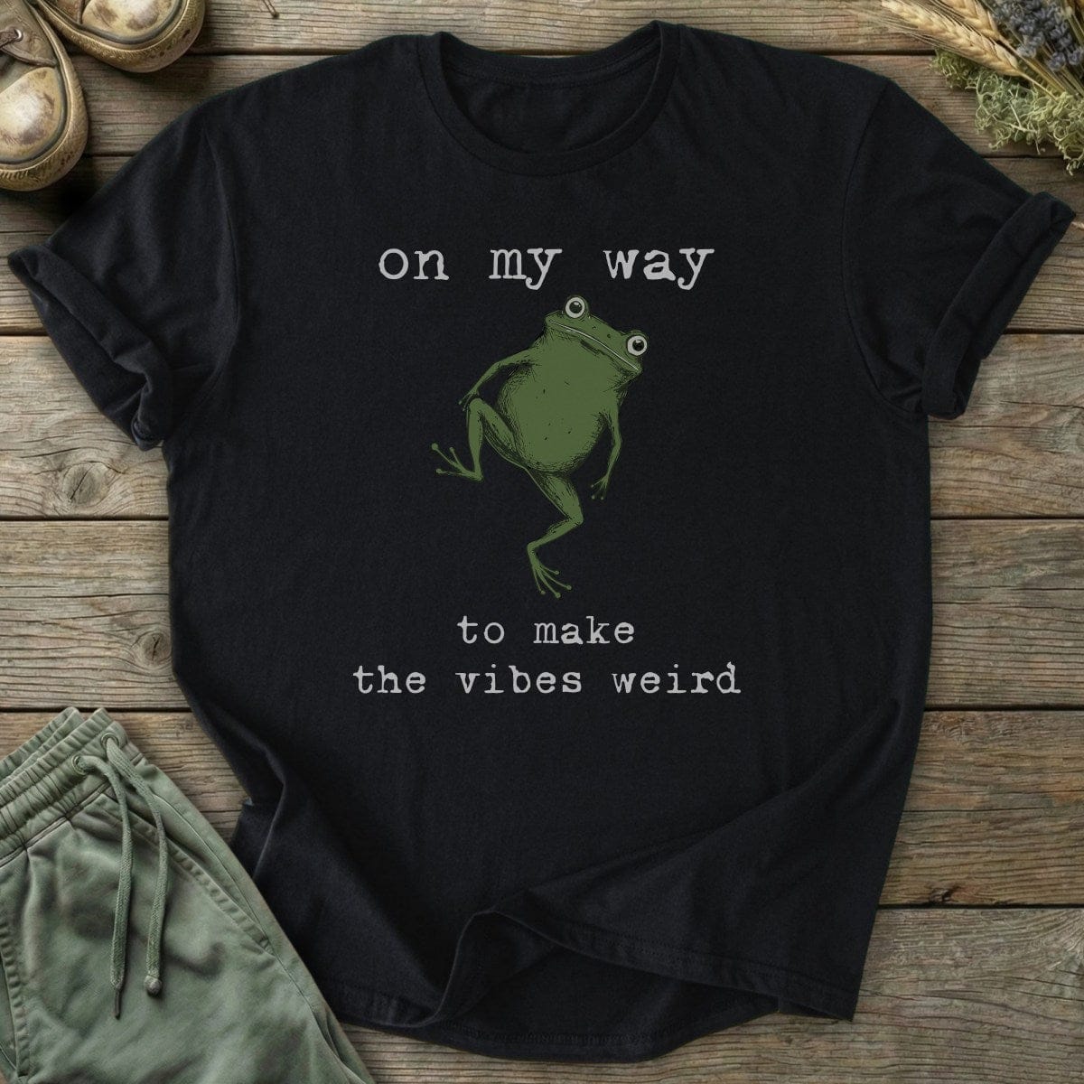 Printify T-Shirt Weird Vibes Frog T-Shirt